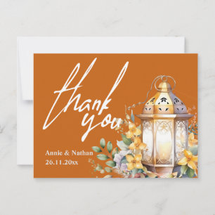 Carte Postale Jolies Feuilles d'Automne Fleurs Orange Mariage Re