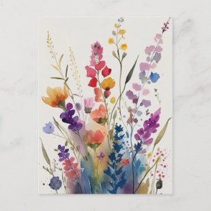 Carte Postale Jolies fleurs aquarelles