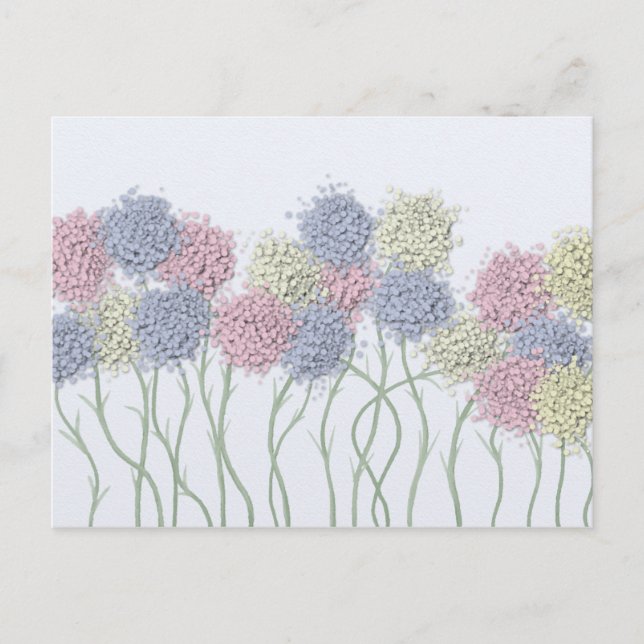 Carte Postale Jolies Fleurs colorées Pastel (Devant)