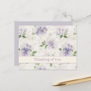 Carte Postale Jolies Fleurs De Lavande Violette Pensant À Vous