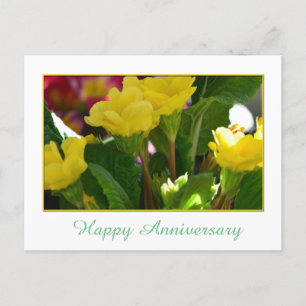 Carte Postale Jolies fleurs jaunes de jardin joyeux anniversaire