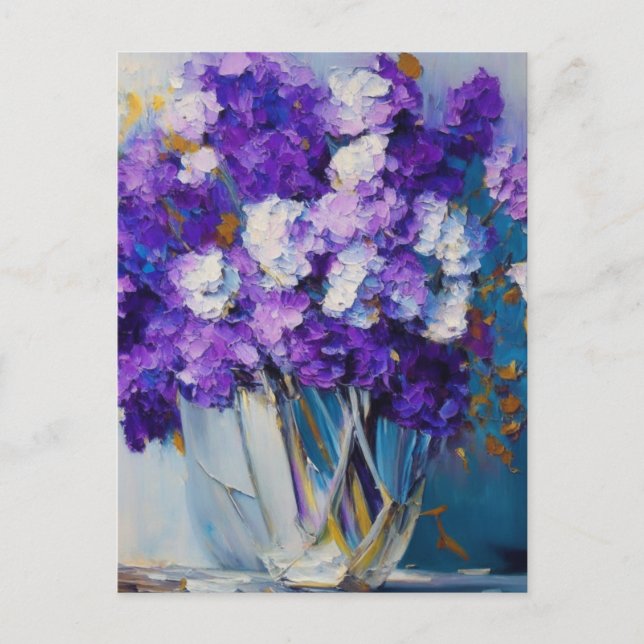 Carte Postale Jolies fleurs violettes vintage (Devant)