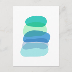 Carte Postale Jolies formes géométriques Abstraites en bleu et v