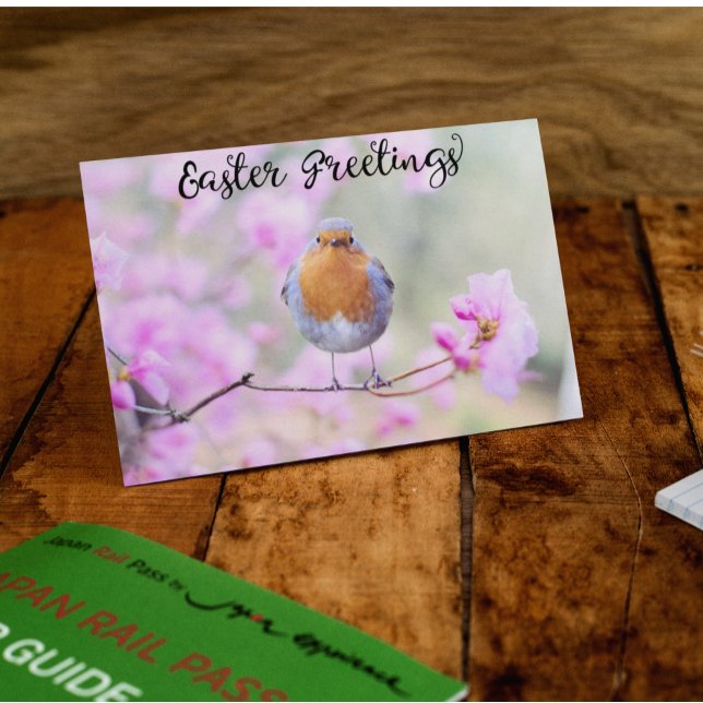 Carte Postale Jolies salutations de Pâques de Robin de printemps (Créateur téléchargé)