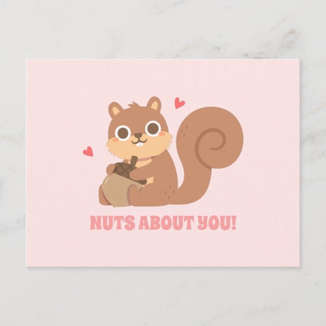 Carte Postale Jolis Écureuils Fou De Toi Drôle De Saint-Valentin (Devant)