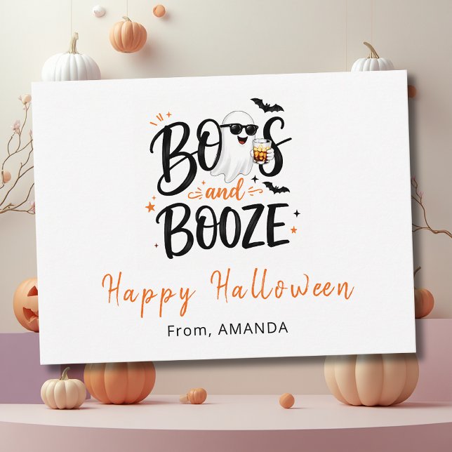 Carte Postale Jolis fantômes, boissons et Halloween (Créateur téléchargé)