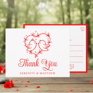 Carte Postale Jolis Inséparables Bohème Cœur Rouge Mariage Remer