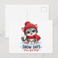 Jolis jours d'hiver avec un chaton en neige