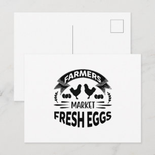Carte Postale Jolis œufs frais de la ferme