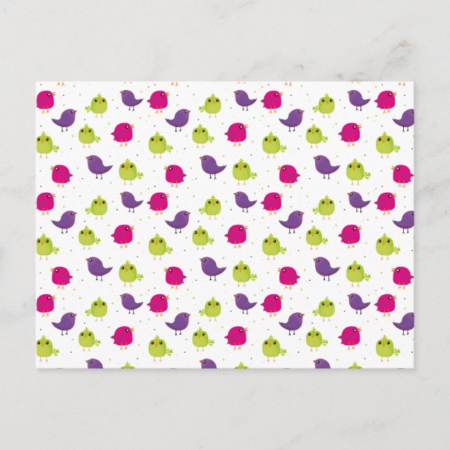 Carte Postale Jolis oiseaux colorés (Devant)