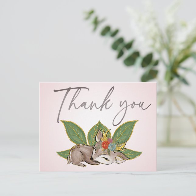 Carte Postale Jolis petits amis de la forêt de cerfs verts (Debout devant)