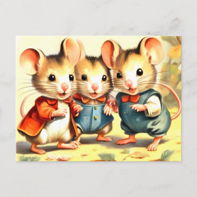 Carte Postale Jolis Petits Amis Souris (Devant)
