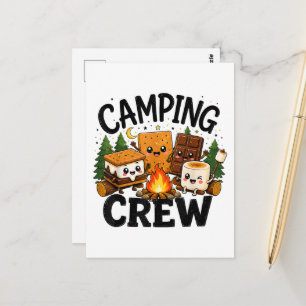 Carte Postale Jolis S'mores Feu de camp Camping Équipe Extérieur