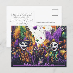 Carte Postale 💚 💜 💛 Jolly Mardi Gras