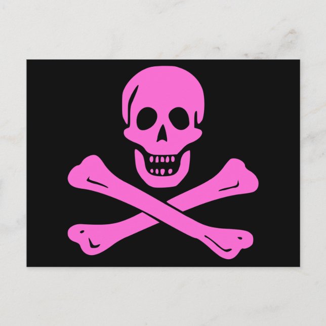 Carte Postale Jolly roger rose (Devant)