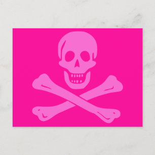 Carte Postale jolly roger rose