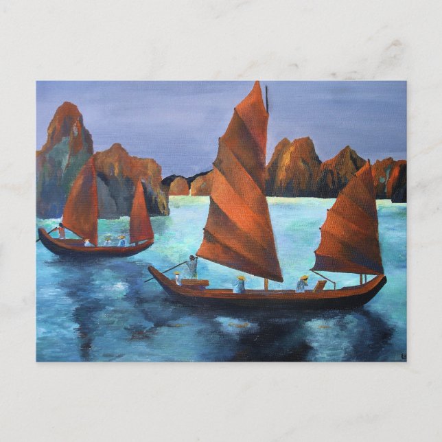 Carte Postale Joncs Dans La Baie Dragon Descendante (Devant)