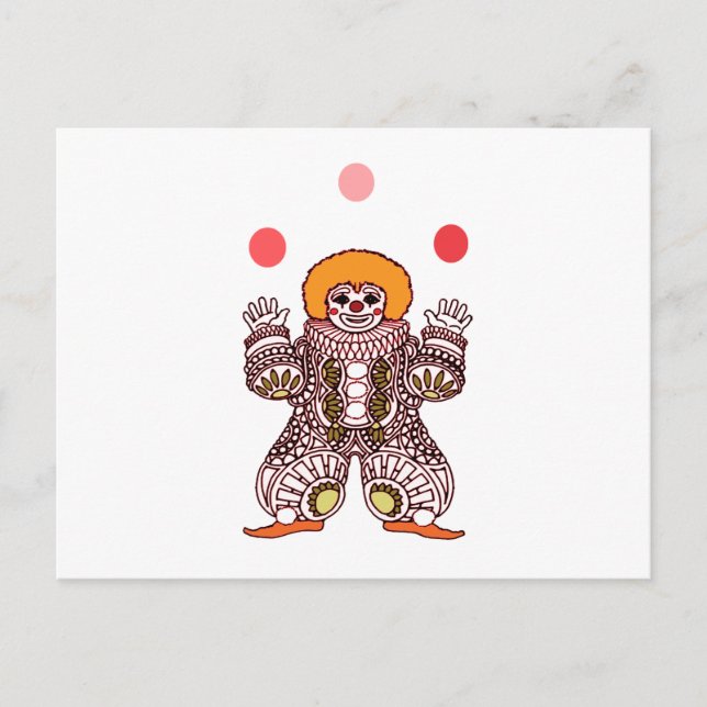 Carte Postale Jonglage de clown (Devant)