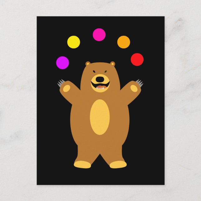Carte Postale Jonglage de l'ours Brown (Devant)