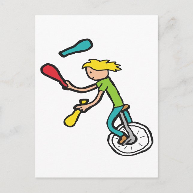 Carte Postale Jongleur monocycliste (Devant)