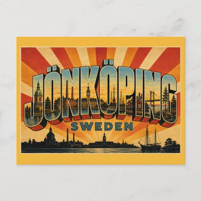 Carte Postale Jönköping Suède Lac Vättern (Devant)