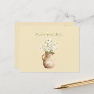 Carte Postale Jonquilles Florales Blanches Jaunes