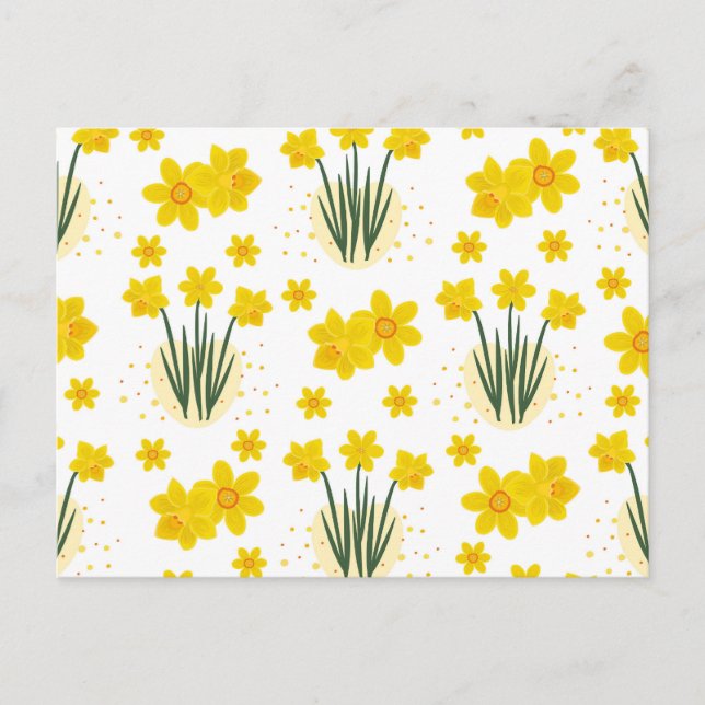 Carte Postale Jonquilles lumineuses, motif sans soudure (Devant)
