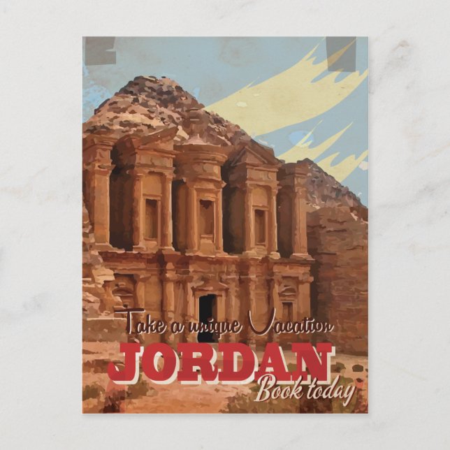 Carte Postale Jordan vacances Classic Travel Poster. (Devant)
