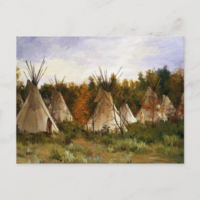 Carte Postale Joseph Henry Sharp Le Camp D'Été (Devant)