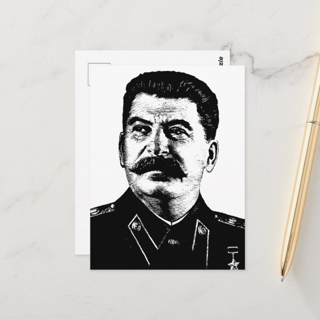 Carte Postale Joseph Staline, URSS, CCCP, Union soviétique, Comm (Devant/Arrière en situation)