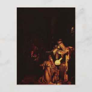 Carte Postale Joseph Wright-L'Alchimiste à la découverte du phos