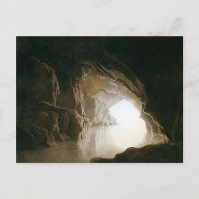 Carte Postale Joseph Wright - Une caverne, Soirée (Devant)