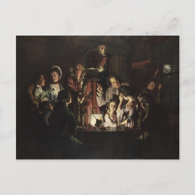 Carte Postale Joseph Wright - Une expérience sur un oiseau dans  (Devant)