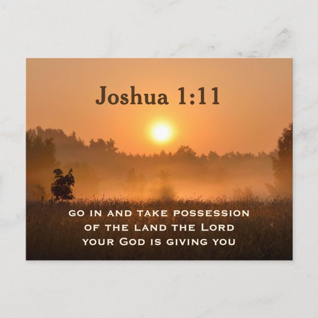 Carte Postale Joshua 1:11 Ecriture prendre possession du pays (Devant)
