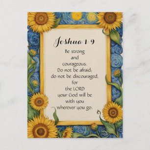 Carte Postale Joshua 1:9 NIV Bible Verse Art