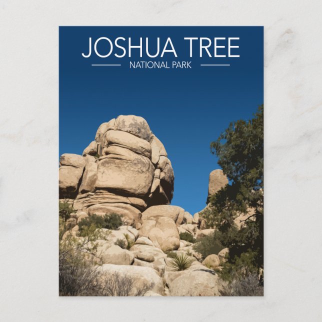 Carte Postale Joshua Tree National Park Stylisé Voyage (Devant)