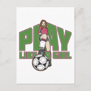 Carte Postale Joue au football comme une fille