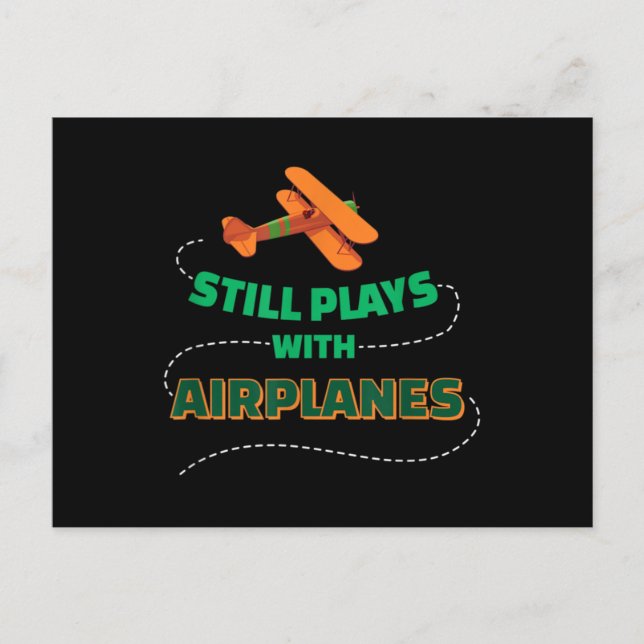 Carte Postale Joue toujours avec les avions (Devant)