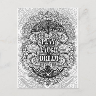 Carte Postale Jouer au rêve de rire - Citation positive
