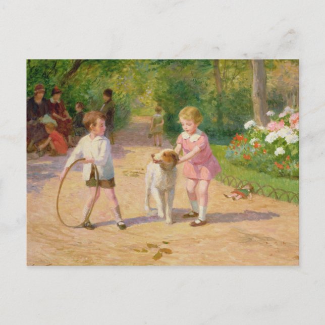 Carte Postale Jouer avec le cerceau (Devant)