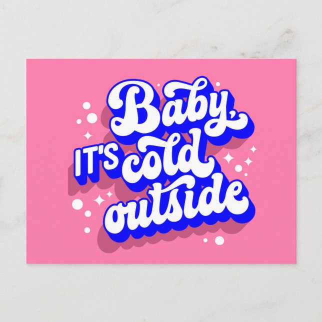 Carte Postale Jouer bébé, c’est froid en hiver (Devant)