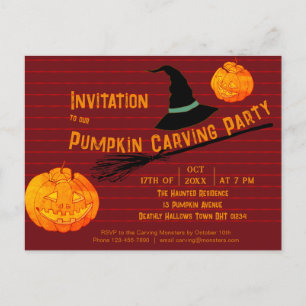 Carte Postale Jouer Citrouille Orange Retro Jack-o-Lantern Enfan