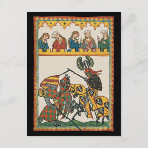 Carte Postale Jouer Des Chevaliers À Un Tournoi