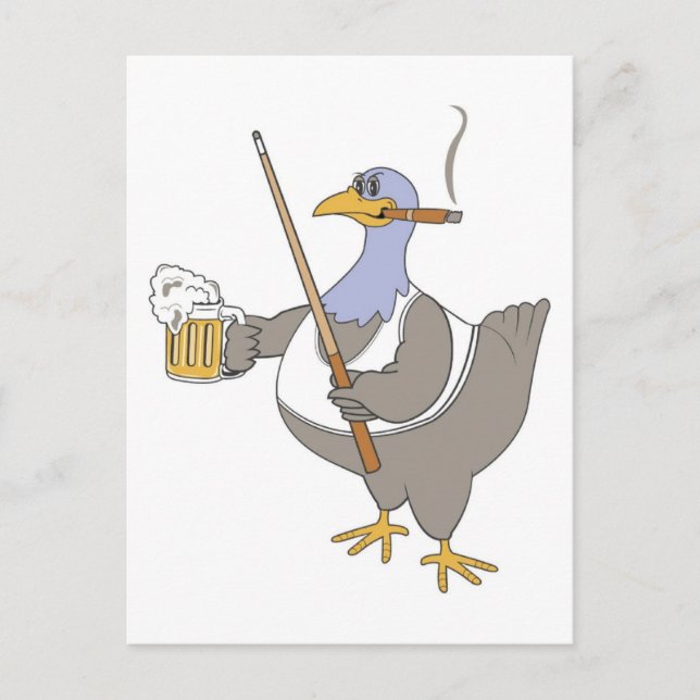 Carte Postale Jouer Piscine Poisson Poulet Drôle (Devant)
