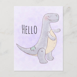 Carte Postale Jouet à dinosaures Rex Tyrannosaurus Bonjour