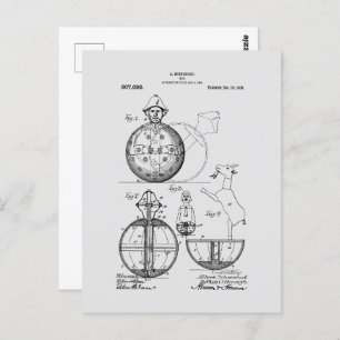 Carte Postale Jouet antique 1908 Roly Poly Dessin de brevet