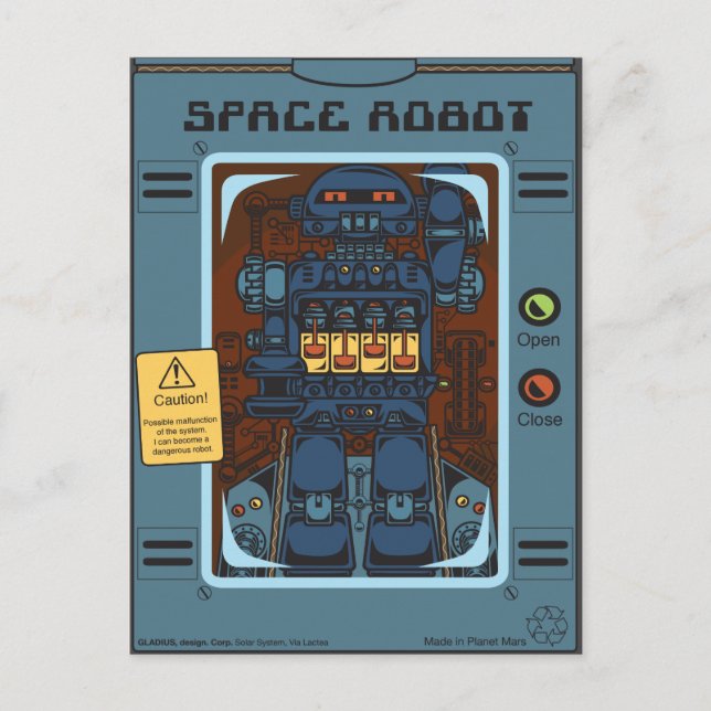 Carte Postale Jouet de boîte robotique spatiale (Devant)