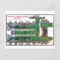 Jouet en papier de train vintage -- Chemin de fer 