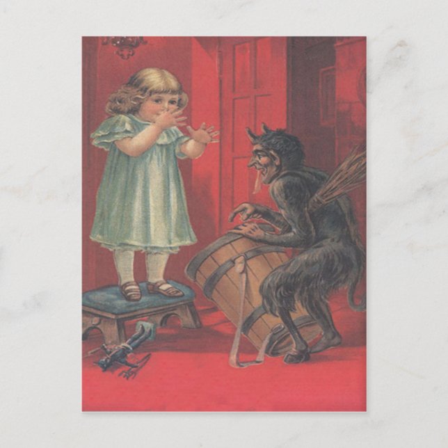 Carte Postale Jouet Krampus enlèvement fille (Devant)