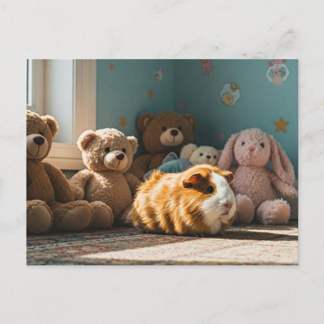 Carte postale Jouet Ours en peluche Cavia de porc  (Devant)